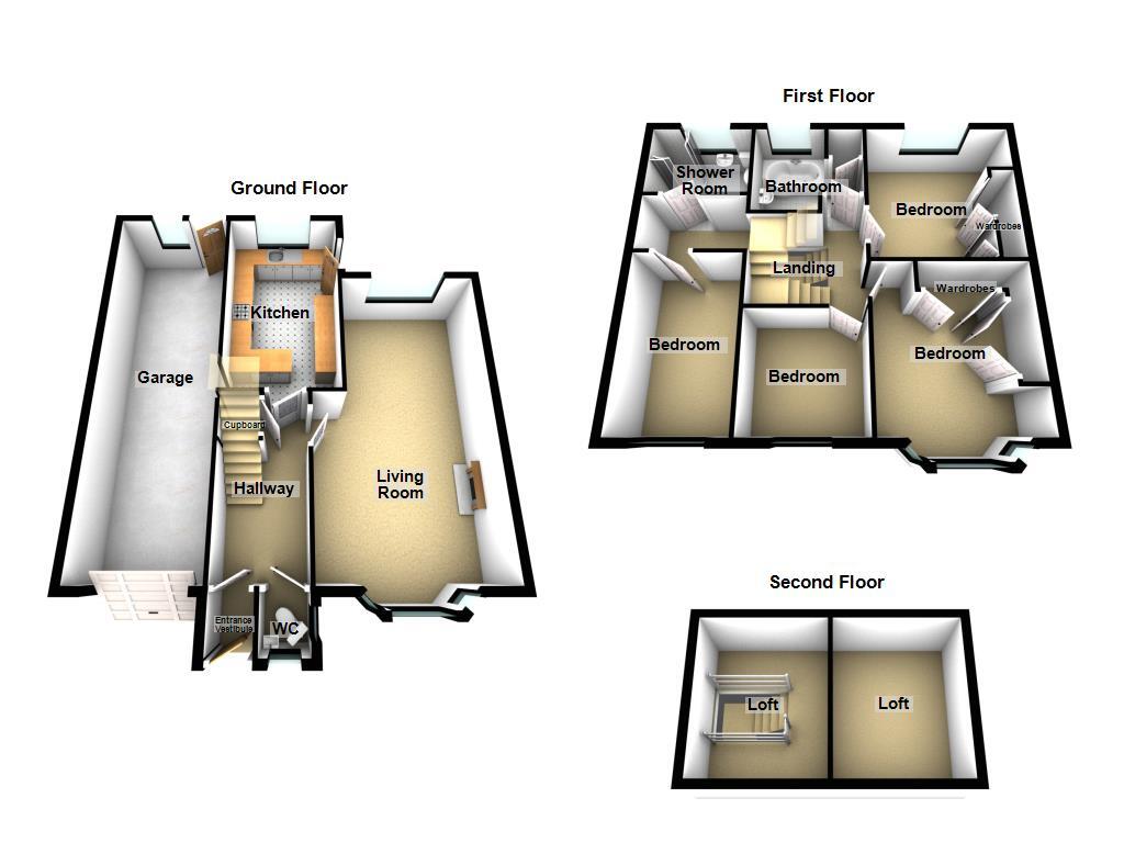 Floorplan of 4 bedroom Semi Detached House for sale, Ravenswood Close, Forest Hall, Tyne and Wear, NE12