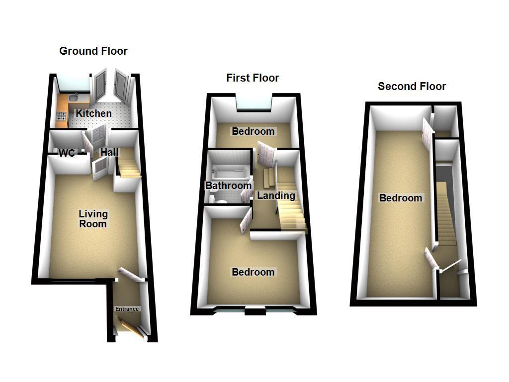 Floorplan of 3 bedroom Mid Terrace House for sale, Elmwood Park Mews, Newcastle upon Tyne, Tyne and Wear, NE13
