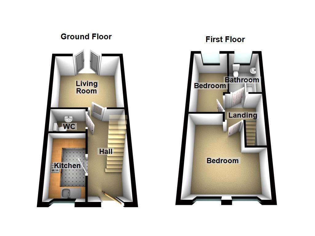Floorplan of 2 bedroom Mid Terrace House for sale, Skendleby Drive, Newcastle upon Tyne, Tyne and Wear, NE3