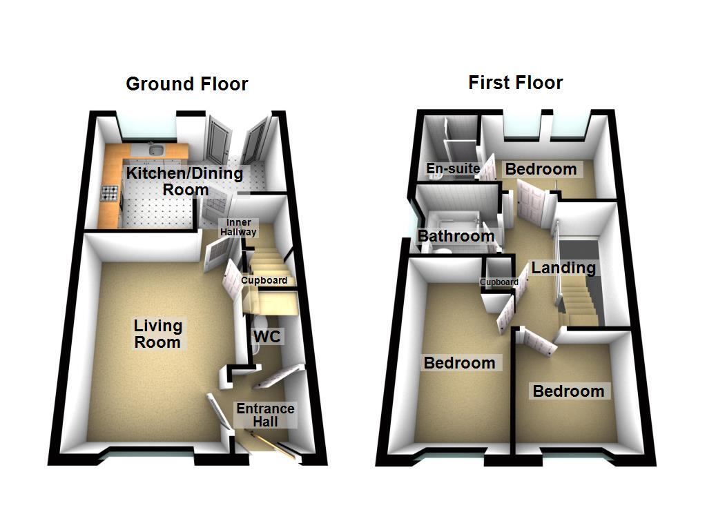 Floorplan of 3 bedroom Semi Detached House for sale, Ivy Drive, West Meadows, Northumberland, NE23