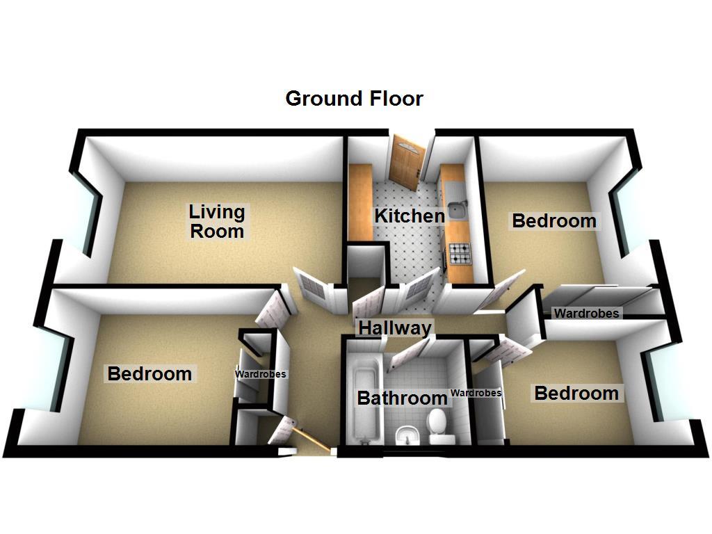 Floorplan of 3 bedroom Detached Bungalow for sale, Daylesford Drive, Newcastle upon Tyne, Tyne and Wear, NE3