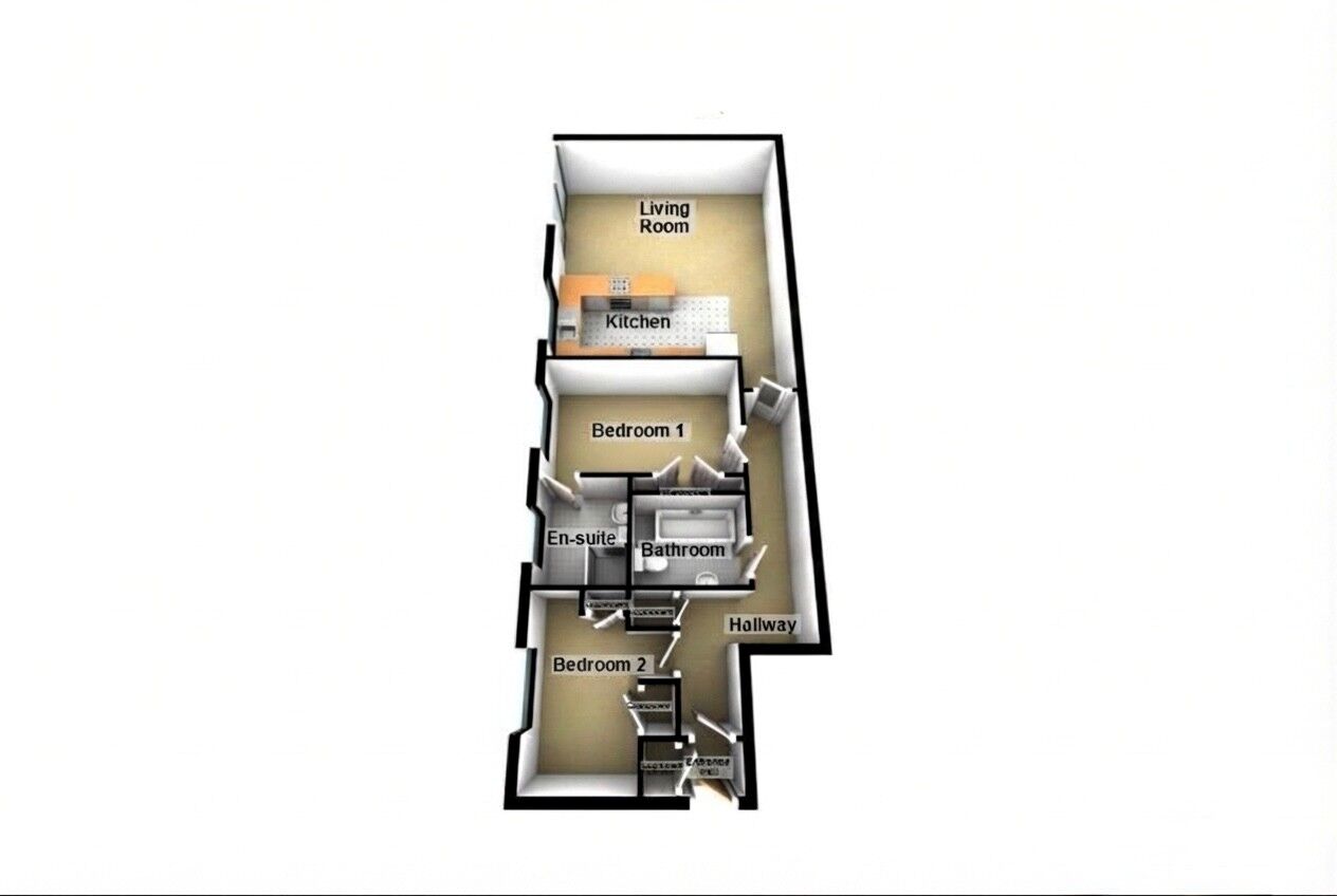 Floorplan of 2 bedroom Flat for sale, Knightsbridge Court, Gosforth, Tyne and Wear, NE3