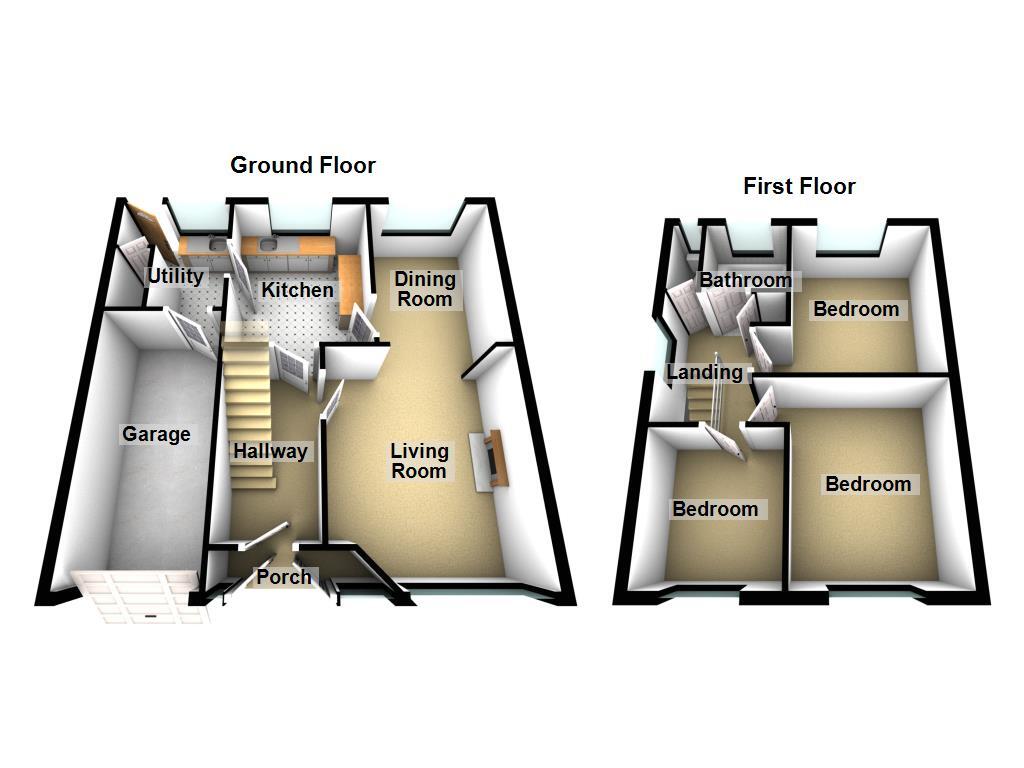 Floorplan of 3 bedroom Semi Detached House for sale, Glendale Road, Shiremoor, Tyne and Wear, NE27