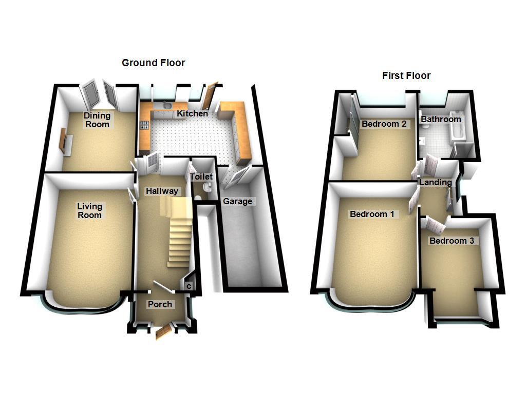 Floorplan of 3 bedroom Semi Detached House for sale, Southwood Gardens, Newcastle upon Tyne, Tyne and Wear, NE3