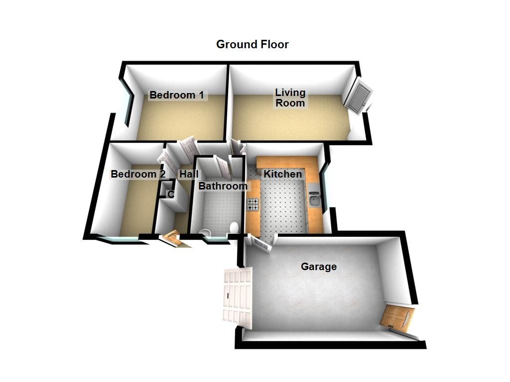 Floorplan of 2 bedroom Semi Detached Bungalow for sale, Beacon Drive, Wideopen, Tyne and Wear, NE13