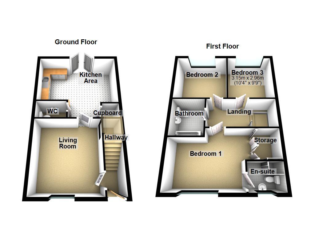 Floorplan of 3 bedroom Semi Detached House for sale, Osprey Walk, Newcastle upon Tyne, Tyne and Wear, NE13