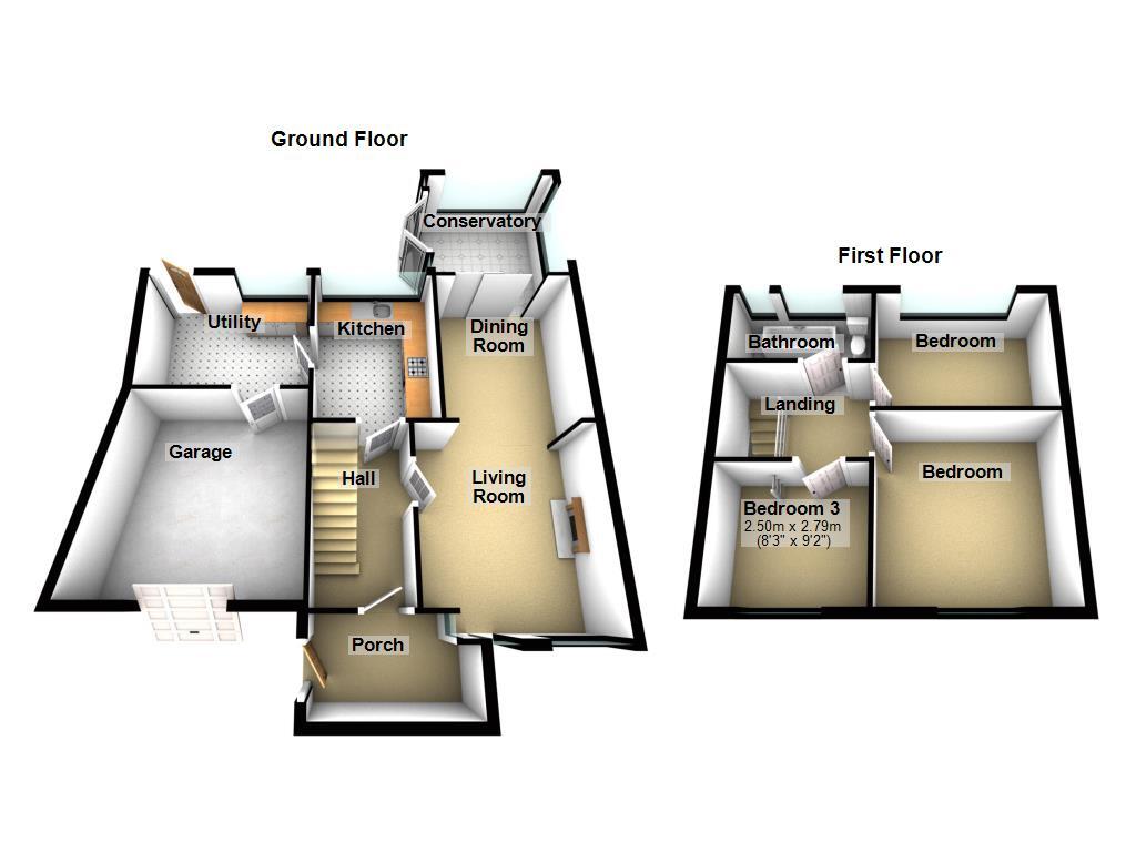 Floorplan of 3 bedroom Semi Detached House for sale, Fawdon Lane, Newcastle upon Tyne, Tyne and Wear, NE3