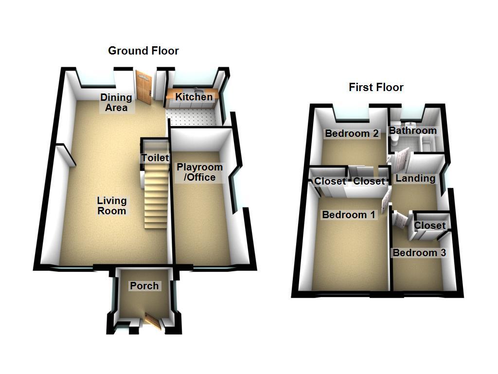 Floorplan of 3 bedroom House to rent, Launceston Close, Newcastle upon Tyne, Tyne and Wear, NE3