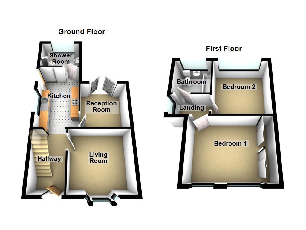 Floorplan of 2 bedroom Semi Detached House for sale, Wooler Square, Wideopen, Tyne and Wear, NE13