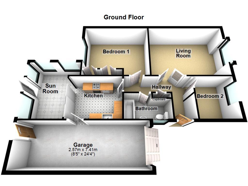 Floorplan of 2 bedroom Detached Bungalow for sale, The Croft, Kenton, Tyne and Wear, NE3