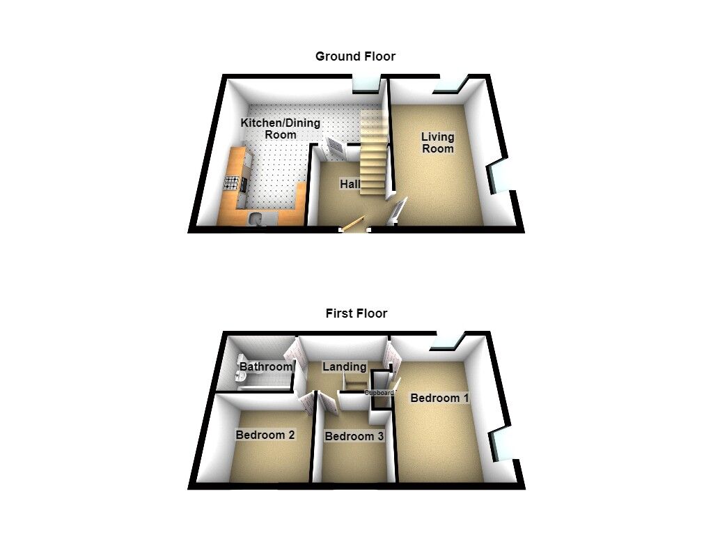 Floorplan of 3 bedroom Flat for sale, Witton Court, Newcastle upon Tyne, Tyne and Wear, NE3