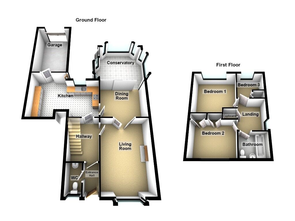 Floorplan of 3 bedroom Link Detached House to rent, Donnington Court, Newcastle upon Tyne, Tyne and Wear, NE3