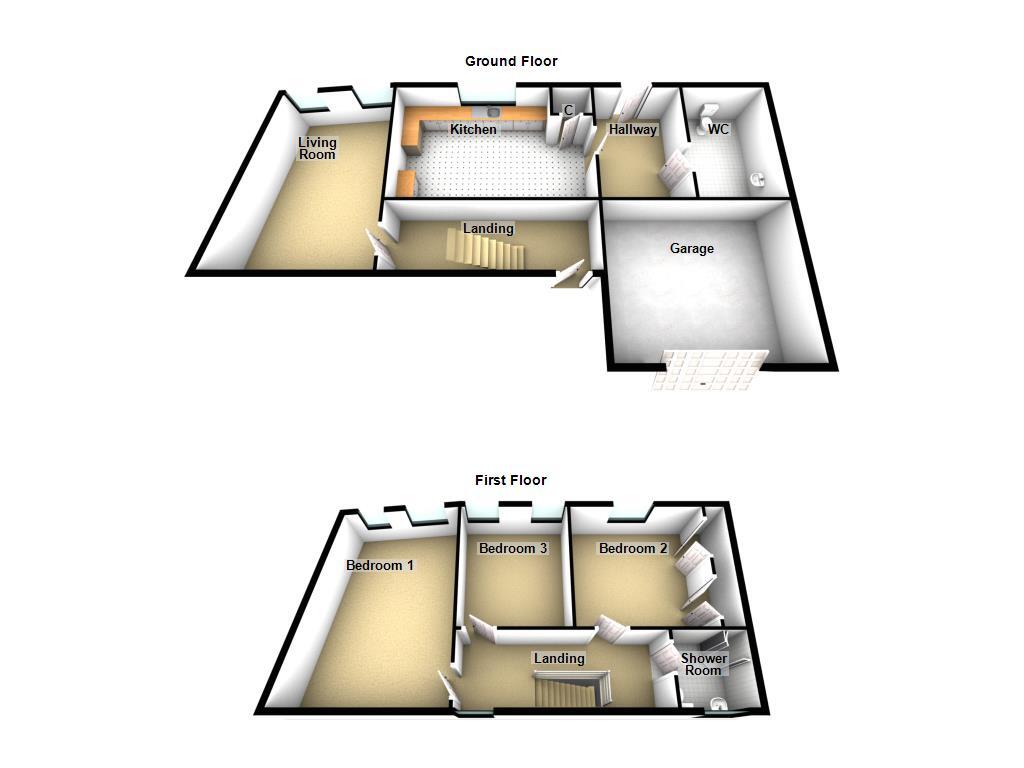 Floorplan of 3 bedroom Mid Terrace House for sale, Briarwood, Dudley, Tyne and Wear, NE23