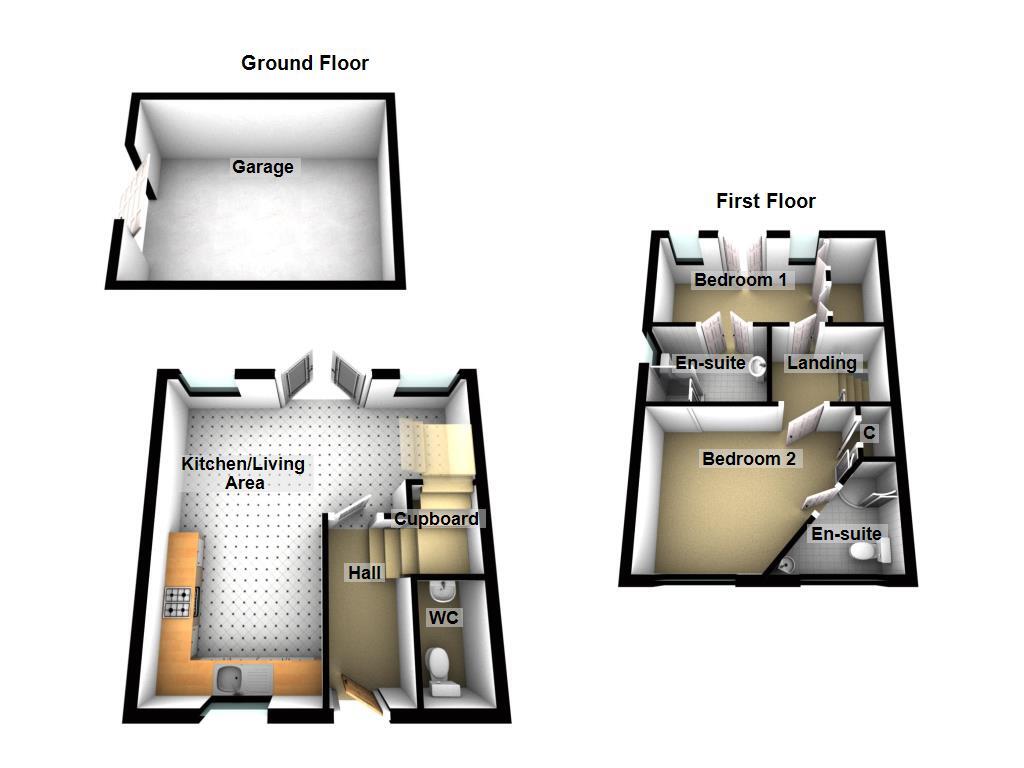 Floorplan of 2 bedroom End Terrace House for sale, Rosebury Drive, Newcastle upon Tyne, Tyne and Wear, NE12