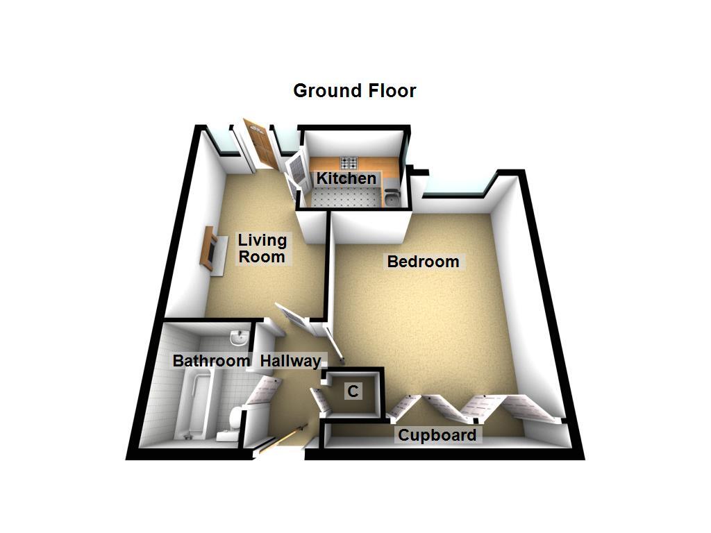 Floorplan of 1 bedroom Flat for sale, Highbridge, Gosforth, Tyne and Wear, NE3