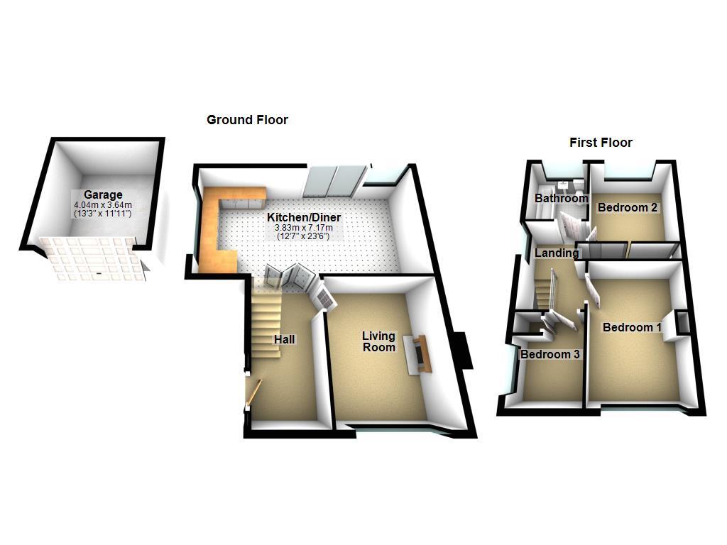 Floorplan of 3 bedroom Semi Detached House for sale, Cheswick Drive, Newcastle upon Tyne, Tyne and Wear, NE3