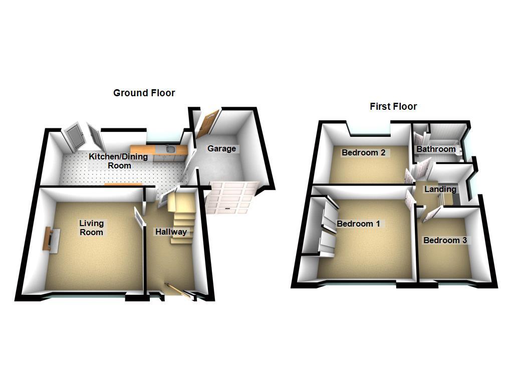 Floorplan of 3 bedroom Semi Detached House for sale, Rayleigh Drive, Wideopen, Tyne and Wear, NE13