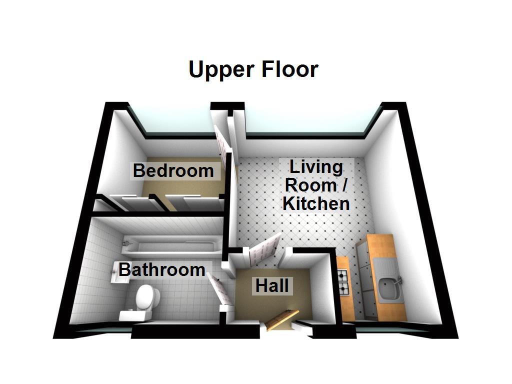 Floorplan of 1 bedroom Flat to rent, Belsay Gardens, Newcastle upon Tyne, Tyne and Wear, NE3