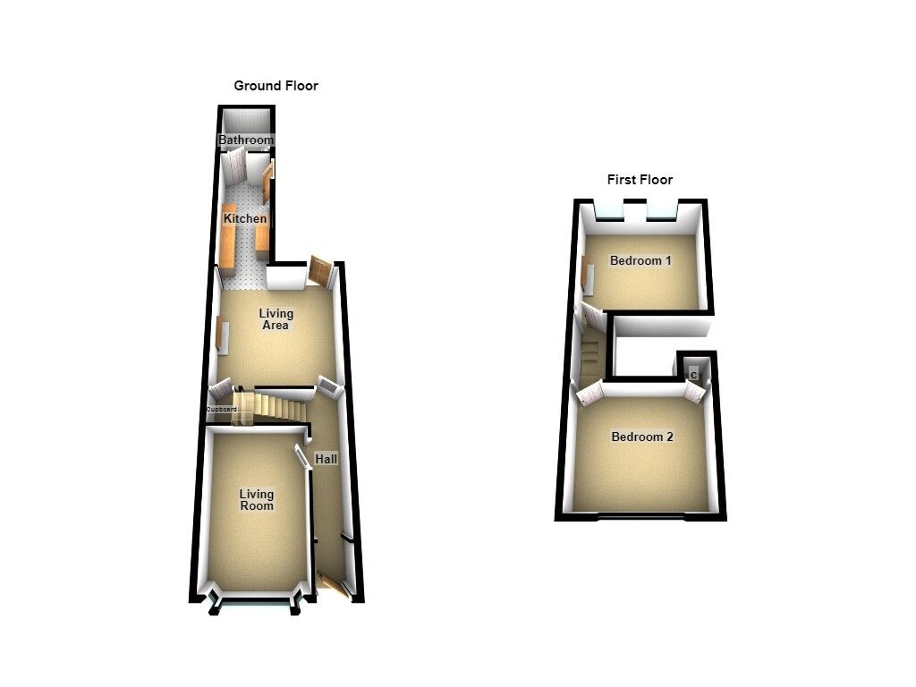 Floorplan of 2 bedroom Mid Terrace House for sale, Park View, Wideopen, Tyne and Wear, NE13