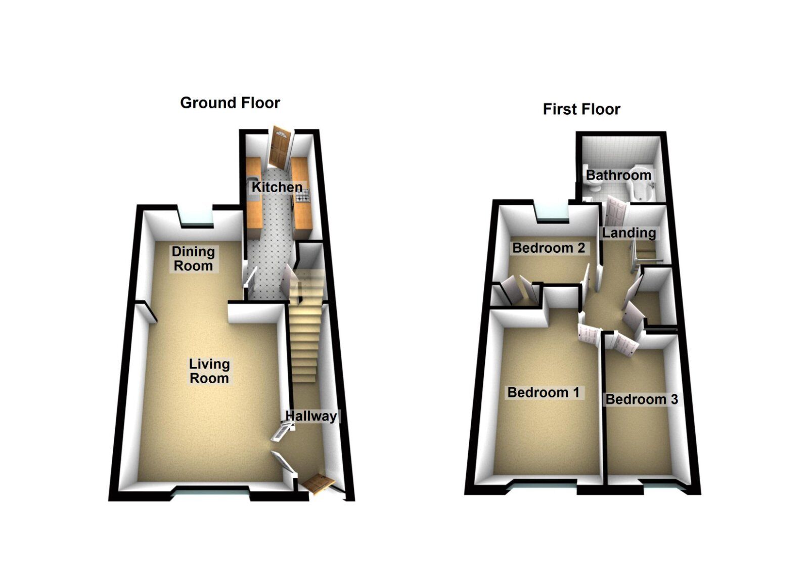 Floorplan of 3 bedroom Mid Terrace House for sale, Lambert Square, Newcastle upon Tyne, Tyne and Wear, NE3