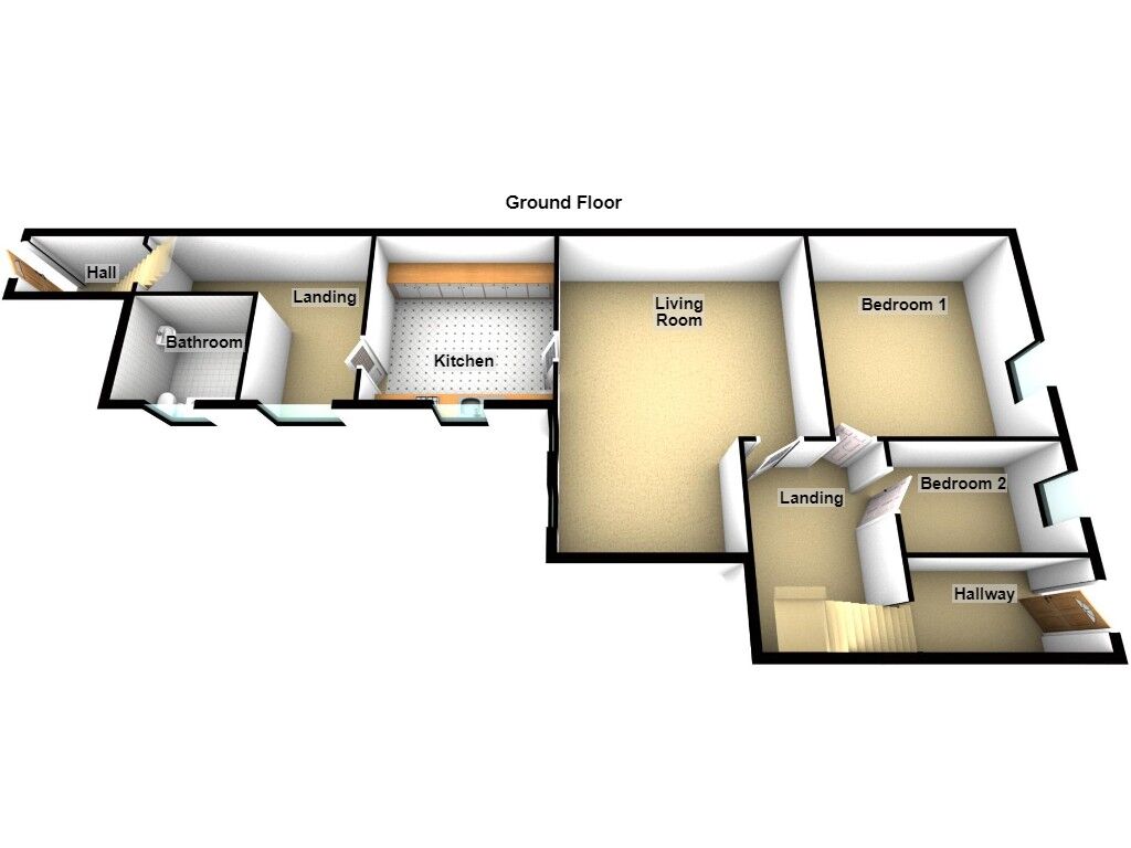 Floorplan of 2 bedroom Flat to rent, Hastings Terrace, Shankhouse, Northumberland, NE23