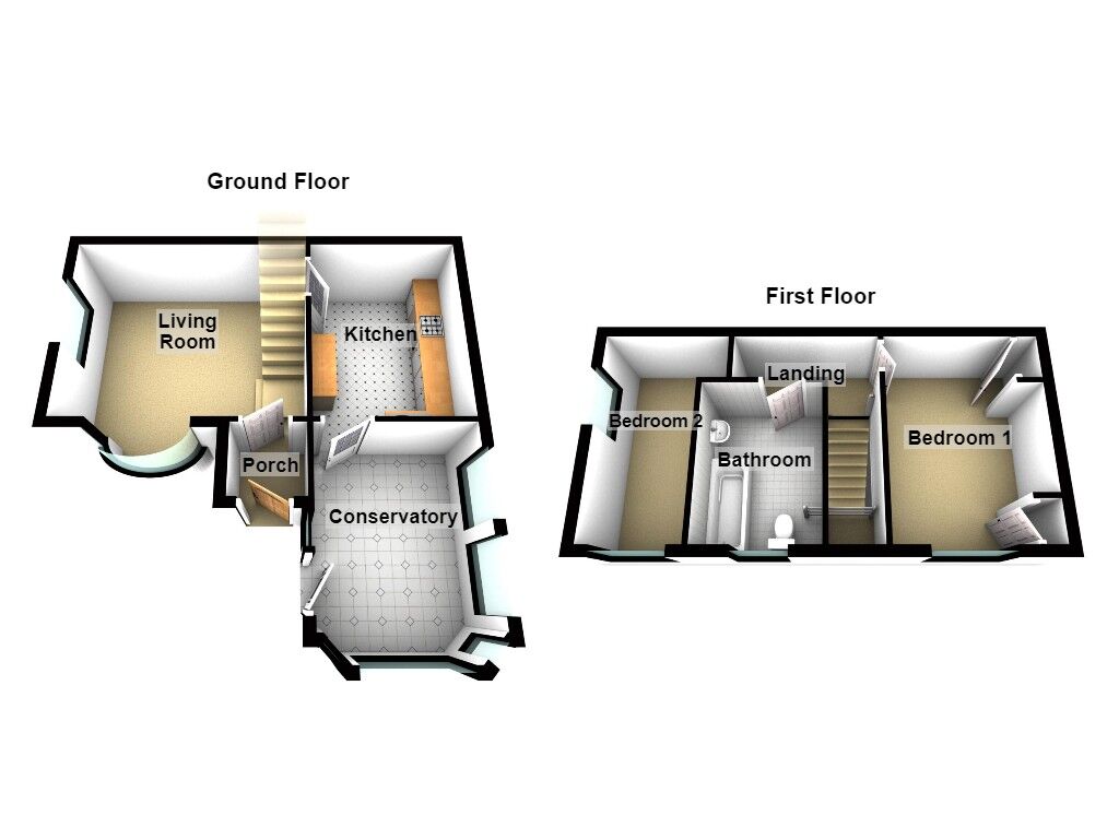 Floorplan of 2 bedroom End Terrace House for sale, Stuart Court, Newcastle upon Tyne, Tyne and Wear, NE3