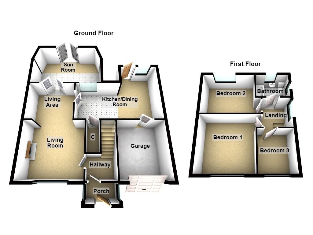 Floorplan of 3 bedroom Semi Detached House to rent, Elm Grove, Fawdon, Tyne and Wear, NE3