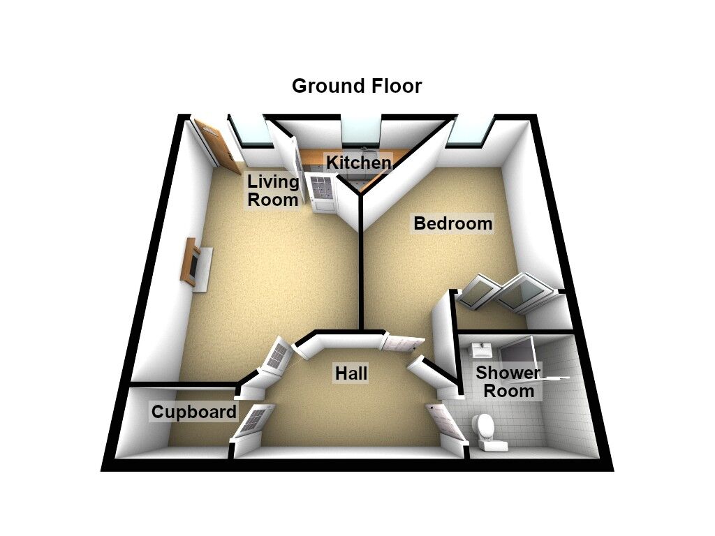 Floorplan of 1 bedroom Flat for sale, Highbridge, Gosforth, Tyne and Wear, NE3