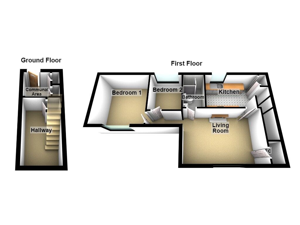 Floorplan of 2 bedroom Flat for sale, Holystone Gardens, North Shields, Tyne and Wear, NE29