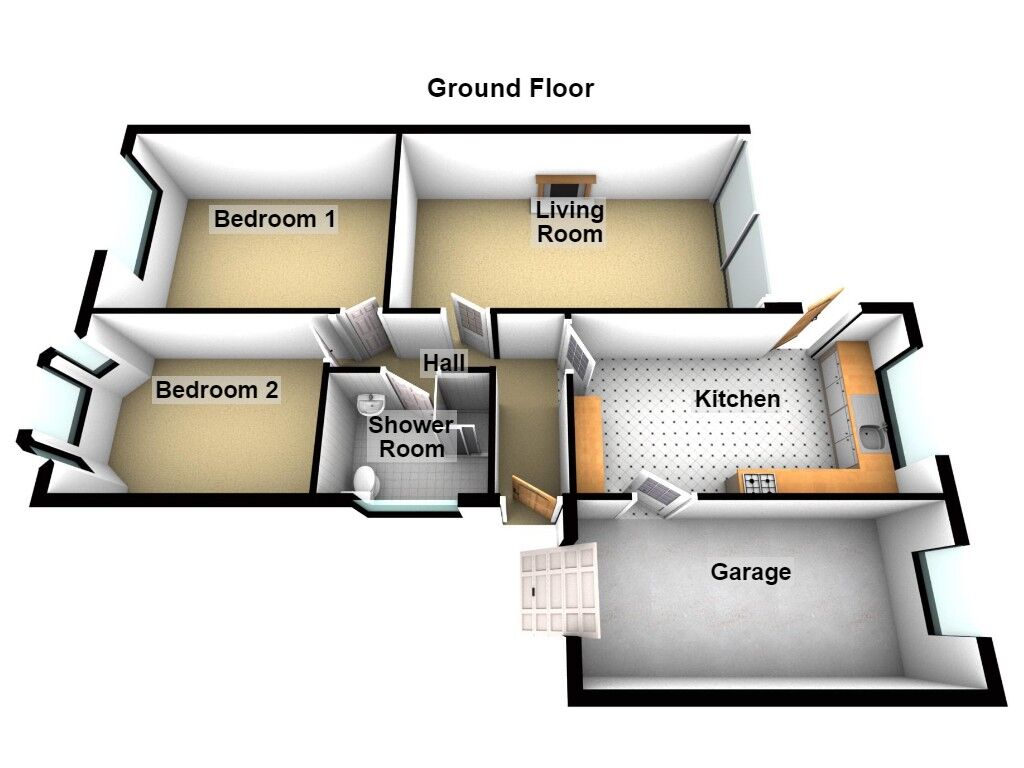 Floorplan of 2 bedroom Semi Detached Bungalow for sale, Cranwell Drive, Wideopen, Tyne and Wear, NE13