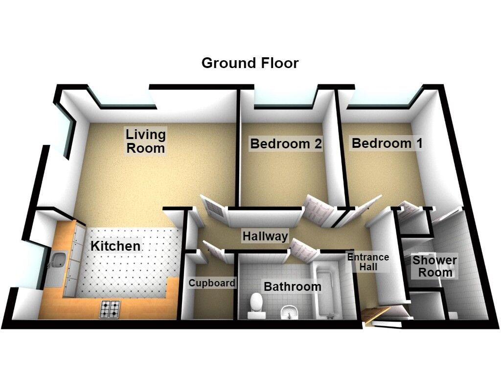 Floorplan of 2 bedroom Flat for sale, Lansdowne Place West, Newcastle upon Tyne, Tyne and Wear, NE3