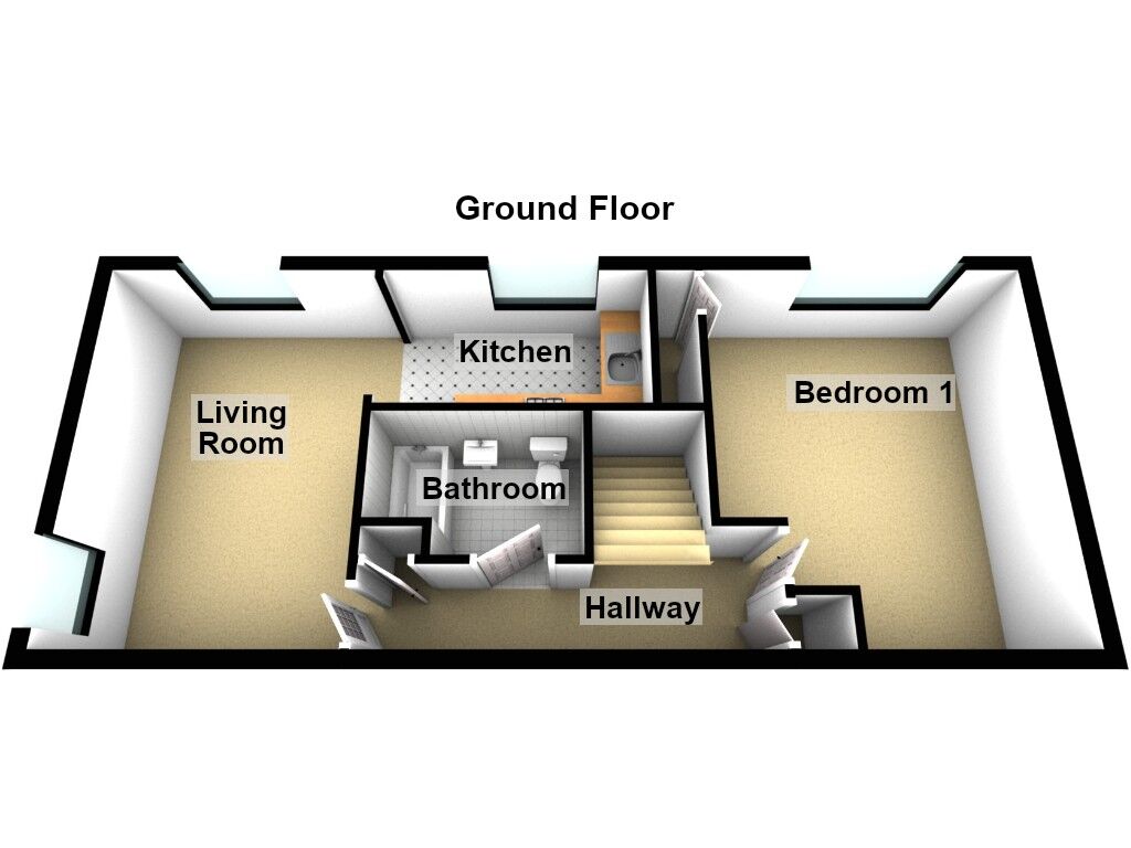 Floorplan of 1 bedroom Flat to rent, Blackhill Avenue, Wallsend, Tyne and Wear, NE28