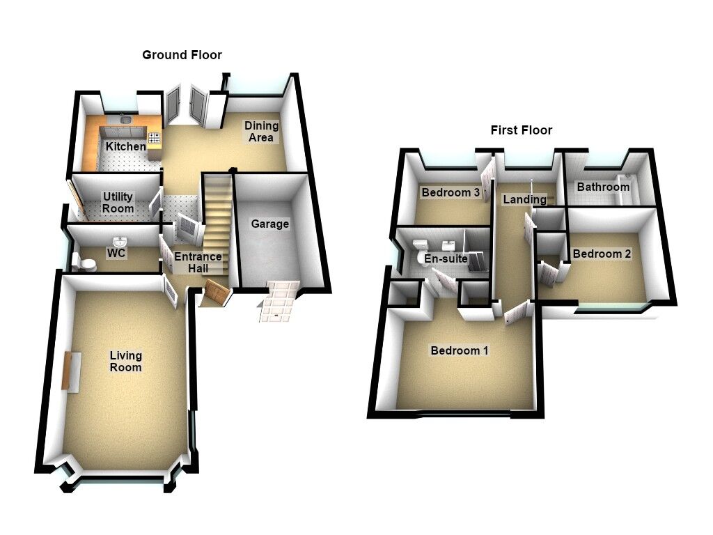 Floorplan of 3 bedroom Detached House for sale, Maybury Villas, Newcastle upon Tyne, Tyne and Wear, NE12