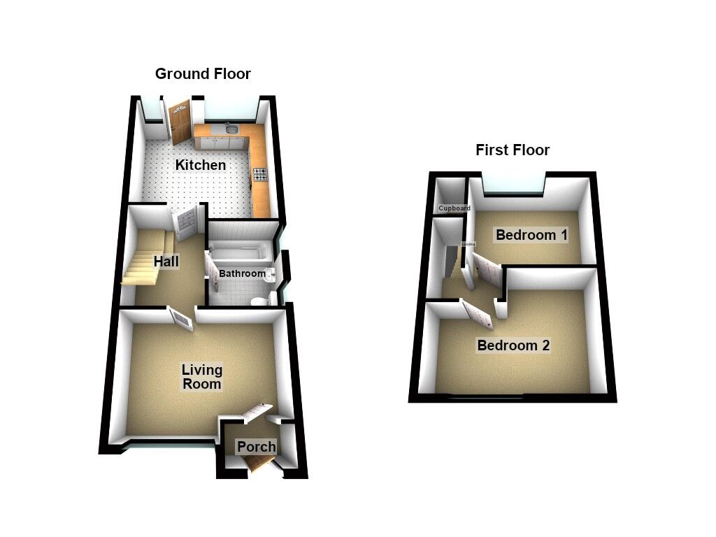 Floorplan of 2 bedroom Semi Detached House for sale, Bellfield Avenue, Newcastle upon Tyne, Tyne and Wear, NE3