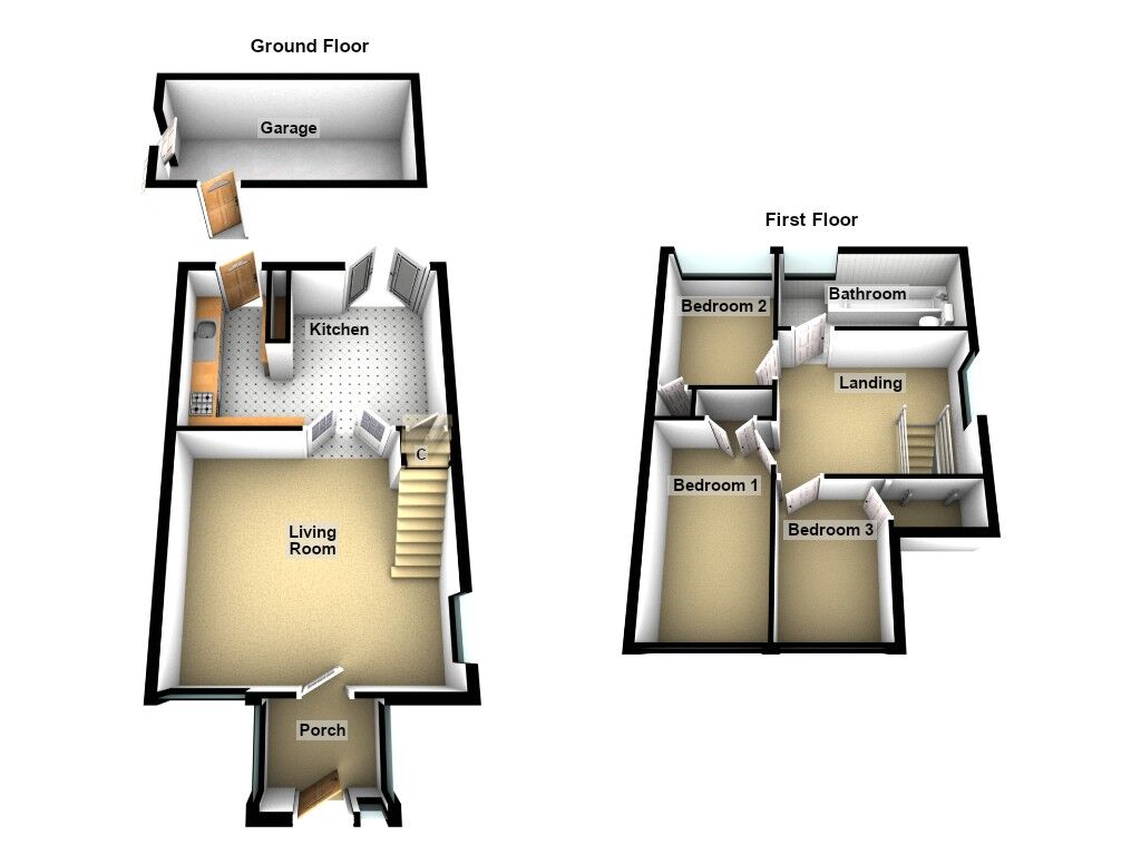 Floorplan of 3 bedroom End Terrace House to rent, Epsom Court, Newcastle upon Tyne, Tyne and Wear, NE3