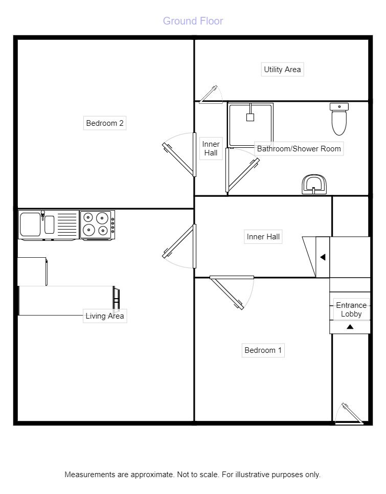Floorplan of 2 bedroom Flat to rent, Oxford Street, Cleethorpes, South Humberside, DN35