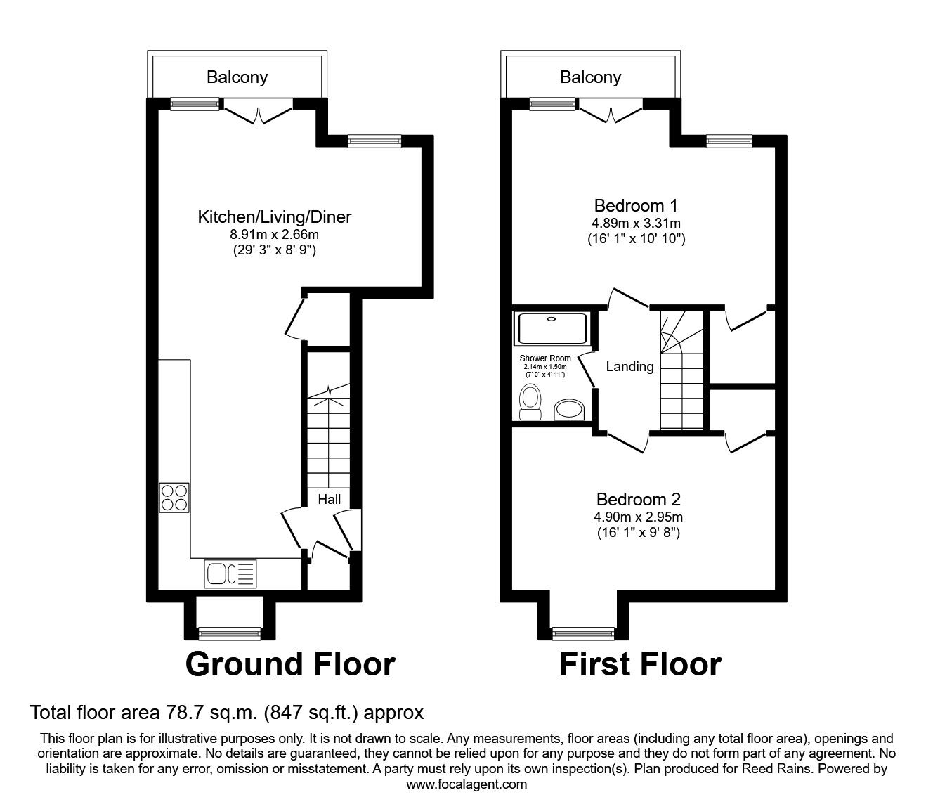 Floorplan of 2 bedroom Flat to rent, Winter Gardens Close, Cleethorpes, Lincolnshire, DN35