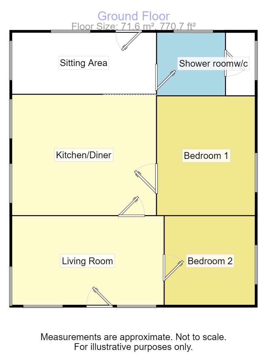 Floorplan of 2 bedroom Detached Property for sale, Humberston Fitties, Humberston, Lincolnshire, DN36