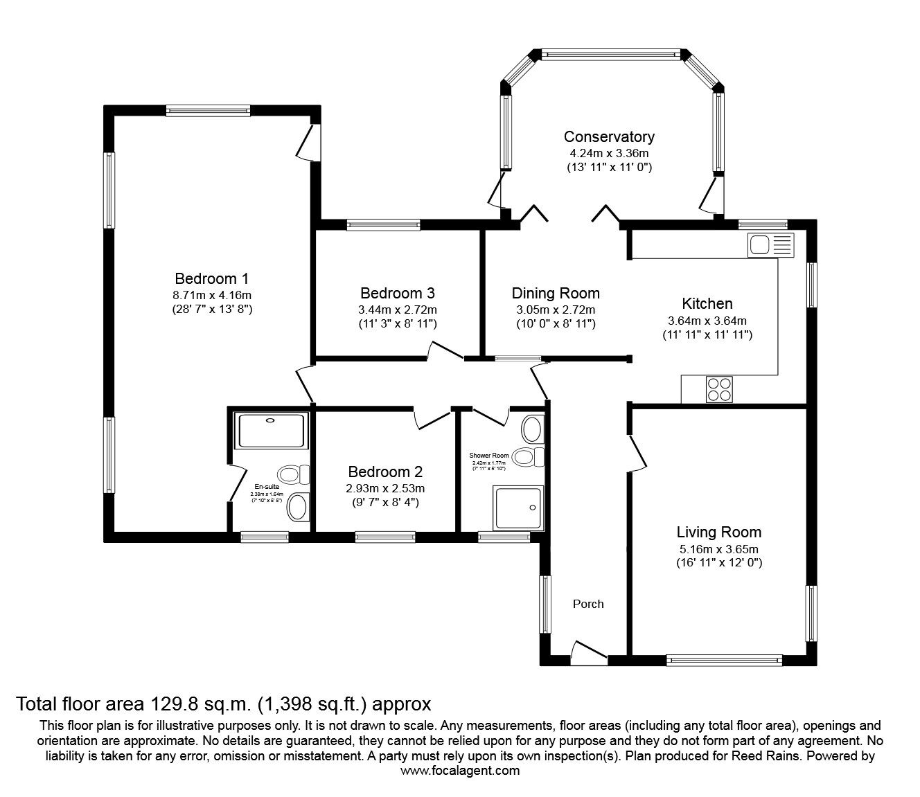 Floorplan of 3 bedroom Detached Bungalow for sale, St. Annes Road, Keelby, Lincolnshire, DN41