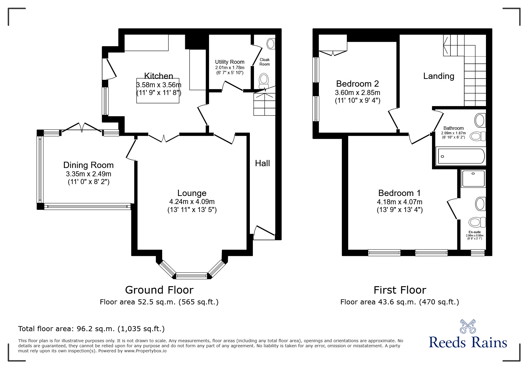 Floorplan of 2 bedroom End Terrace House for sale, Abbey Park Road, Grimsby, Lincolnshire, DN32