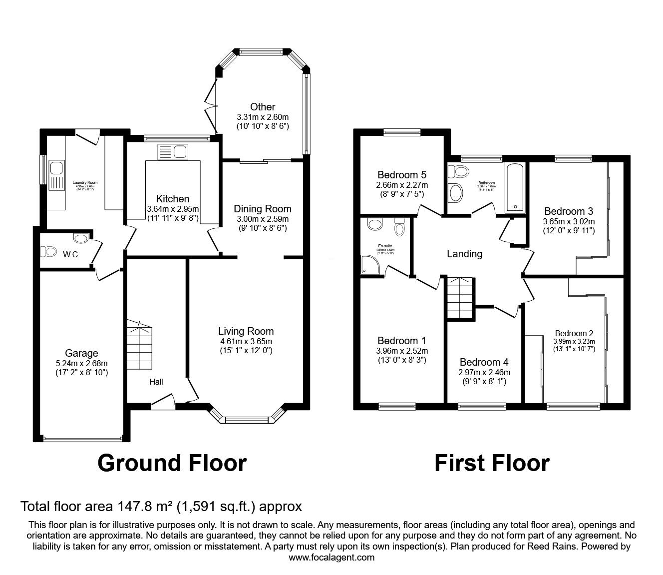 Floorplan of 5 bedroom Detached House for sale, Turnberry Approach, Waltham, Lincolnshire, DN37
