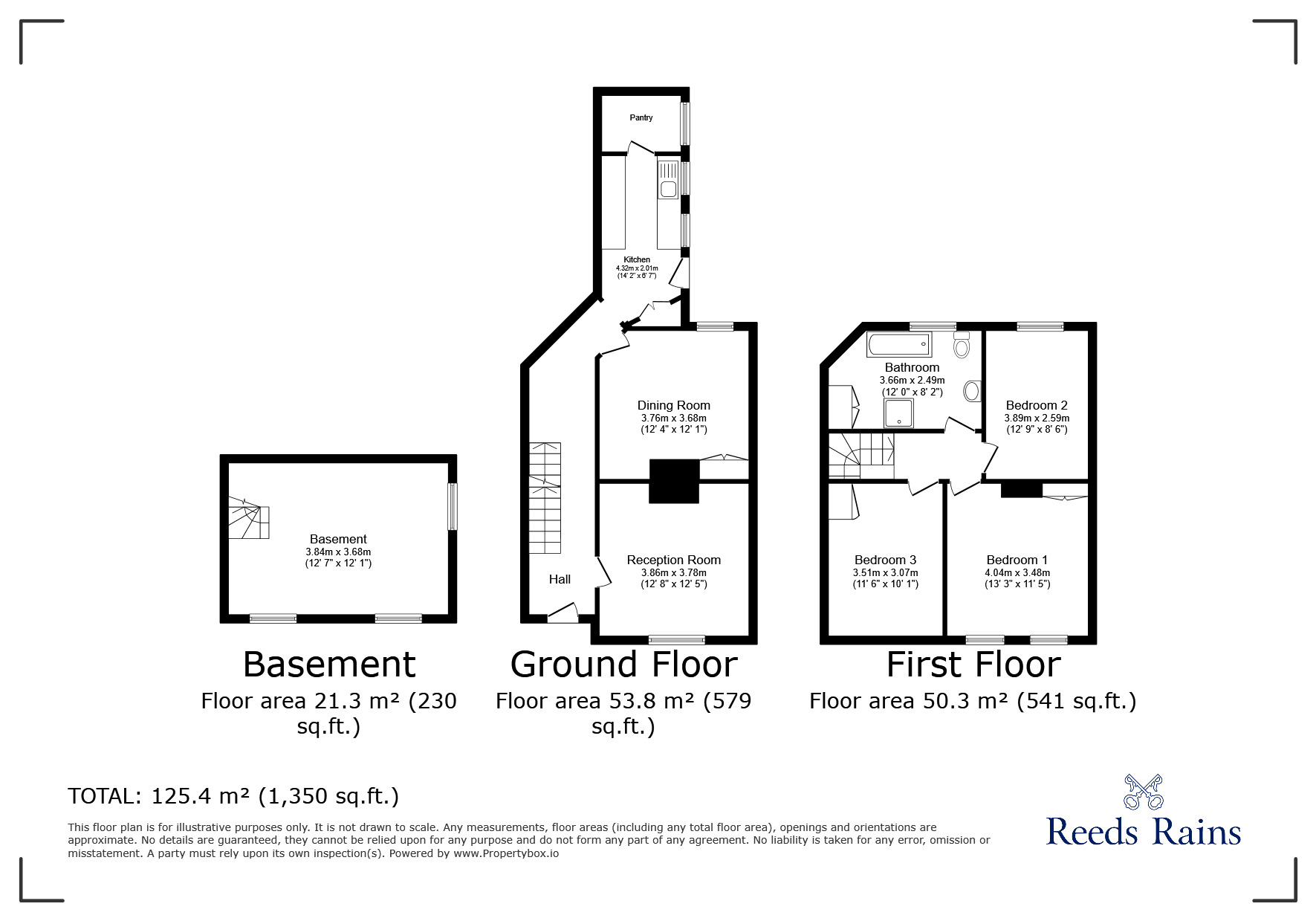 Floorplan of 3 bedroom End Terrace House for sale, Newbridge Hill, Louth, Lincolnshire, LN11