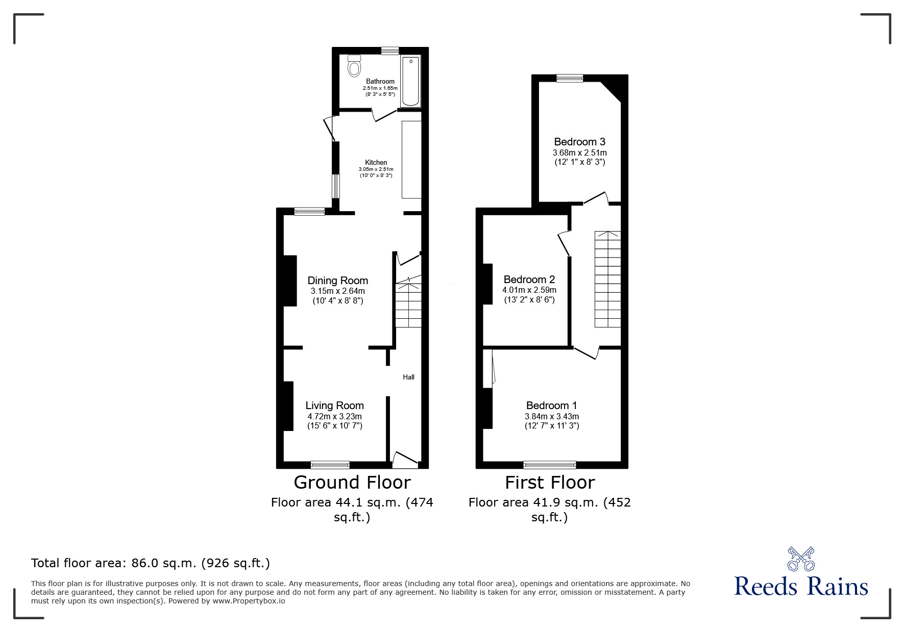 Floorplan of 3 bedroom Mid Terrace House for sale, Haven Avenue, Grimsby, Lincolnshire, DN31