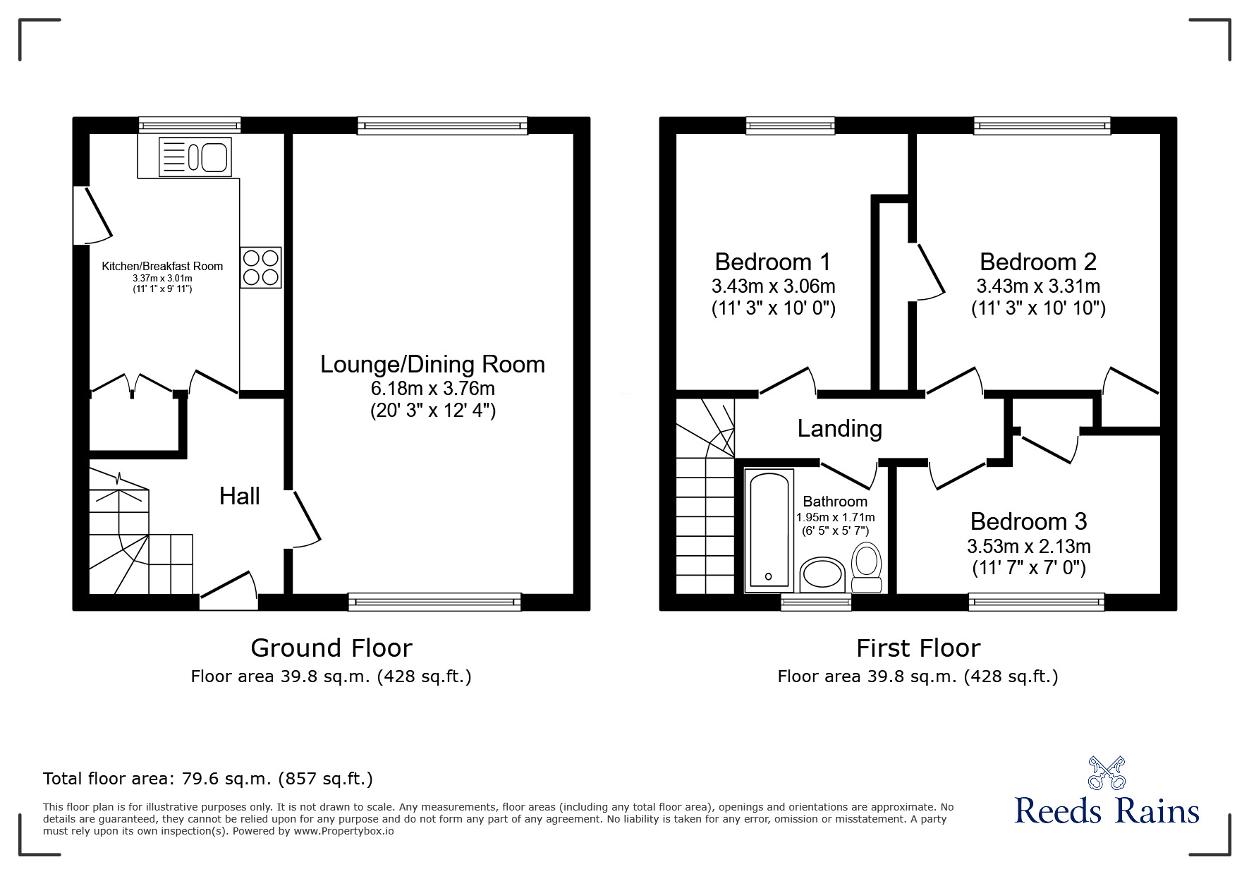 Floorplan of 3 bedroom Semi Detached House for sale, Bempton Grove, Grimsby, Lincolnshire, DN32
