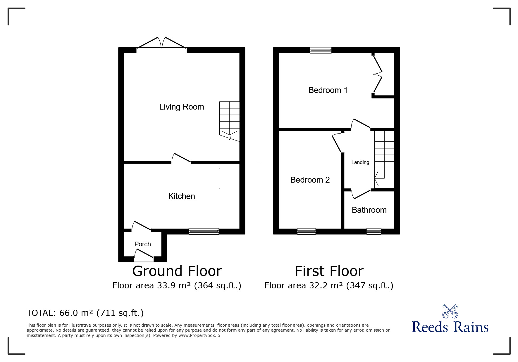 Floorplan of 2 bedroom Mid Terrace House to rent, Mallard Mews, Grimsby, Lincolnshire, DN32