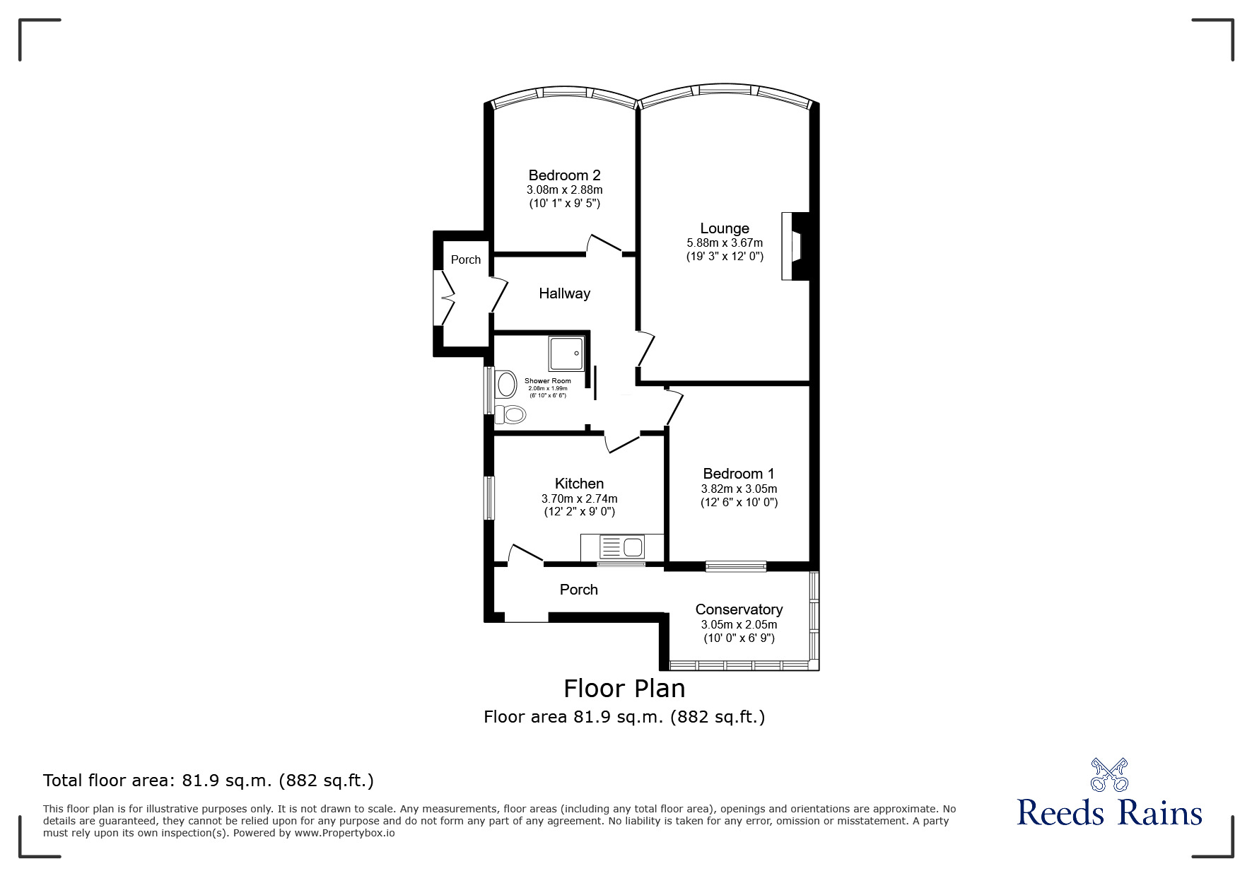 Floorplan of 2 bedroom Detached Bungalow for sale, St. Giles Avenue, Grimsby, Lincolnshire, DN33