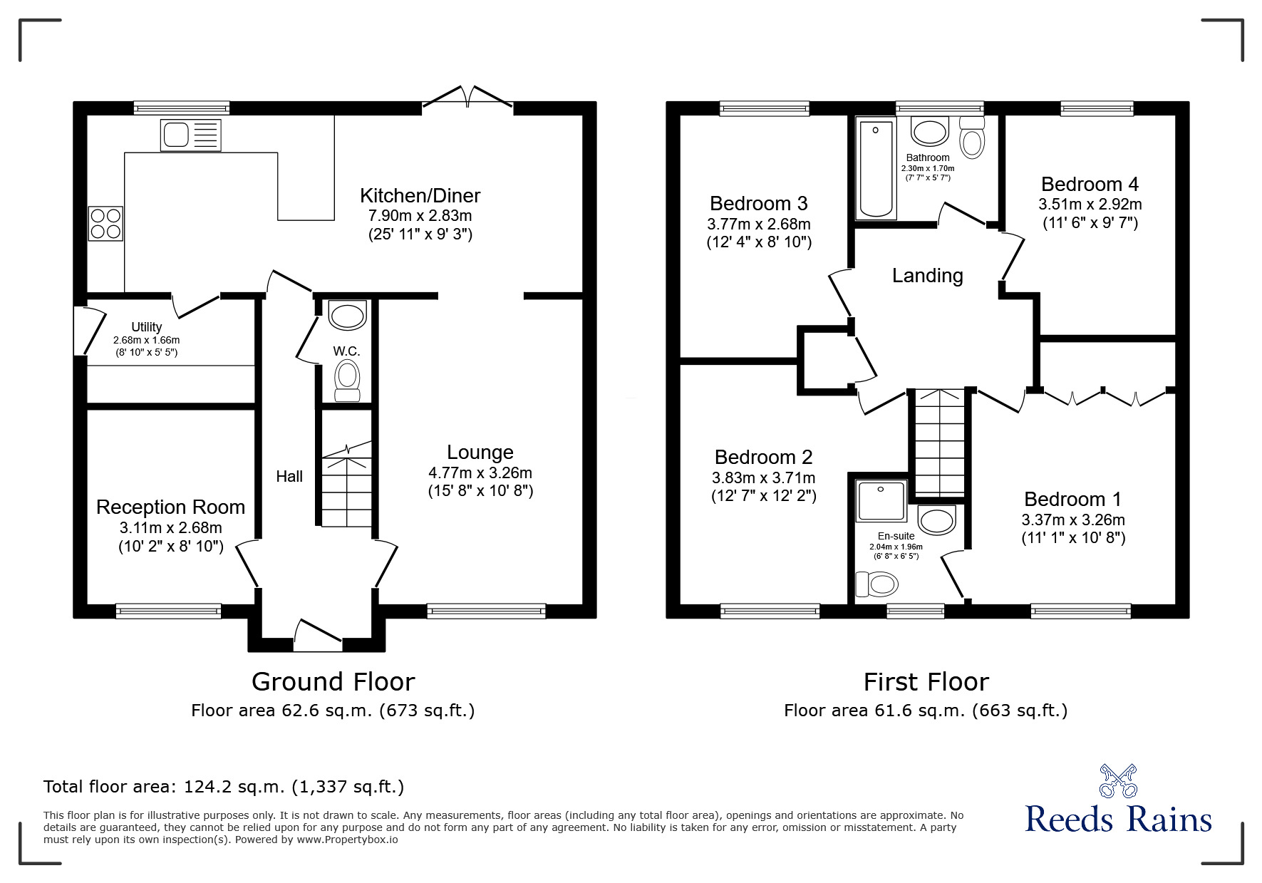 Floorplan of 4 bedroom Detached House for sale, Robin Walk, Great Coates, Lincolnshire, DN37