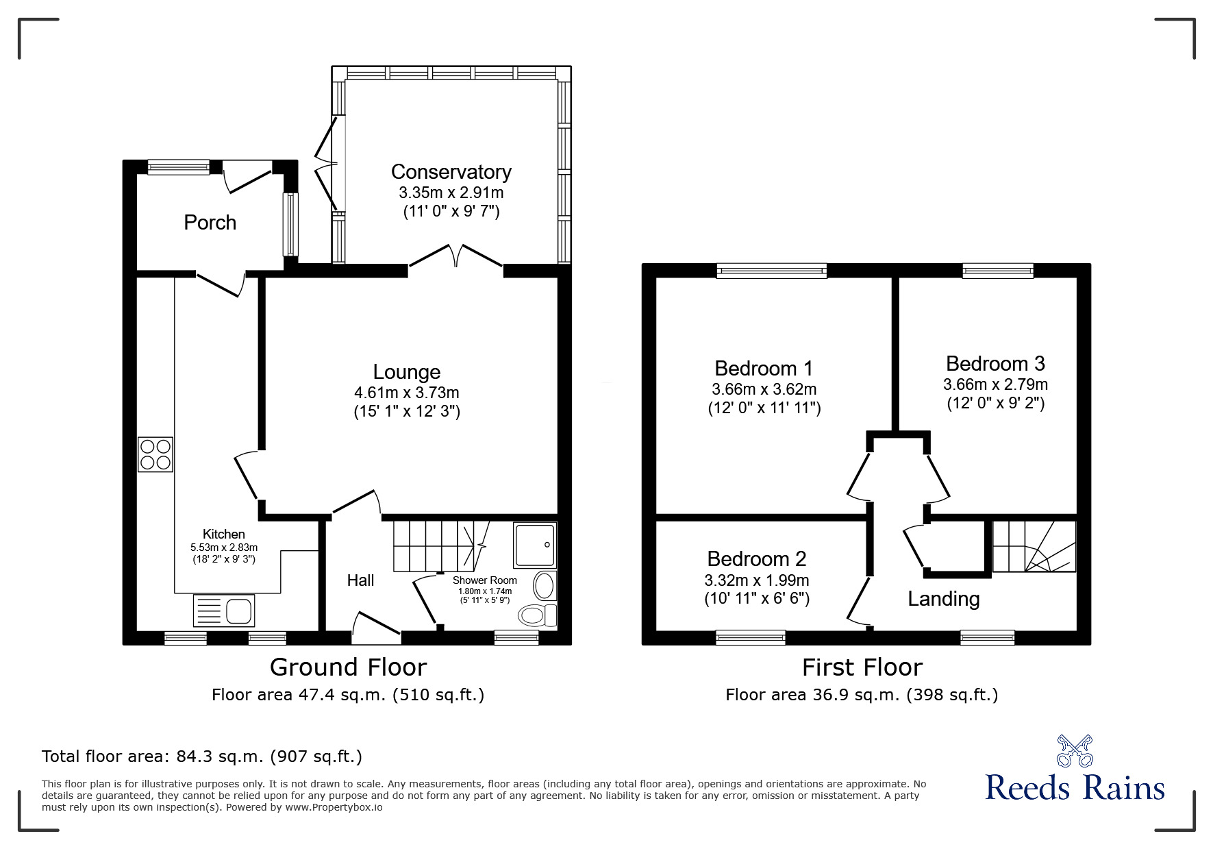 Floorplan of 3 bedroom End Terrace House to rent, Westfield Grove, Cleethorpes, Lincolnshire, DN35