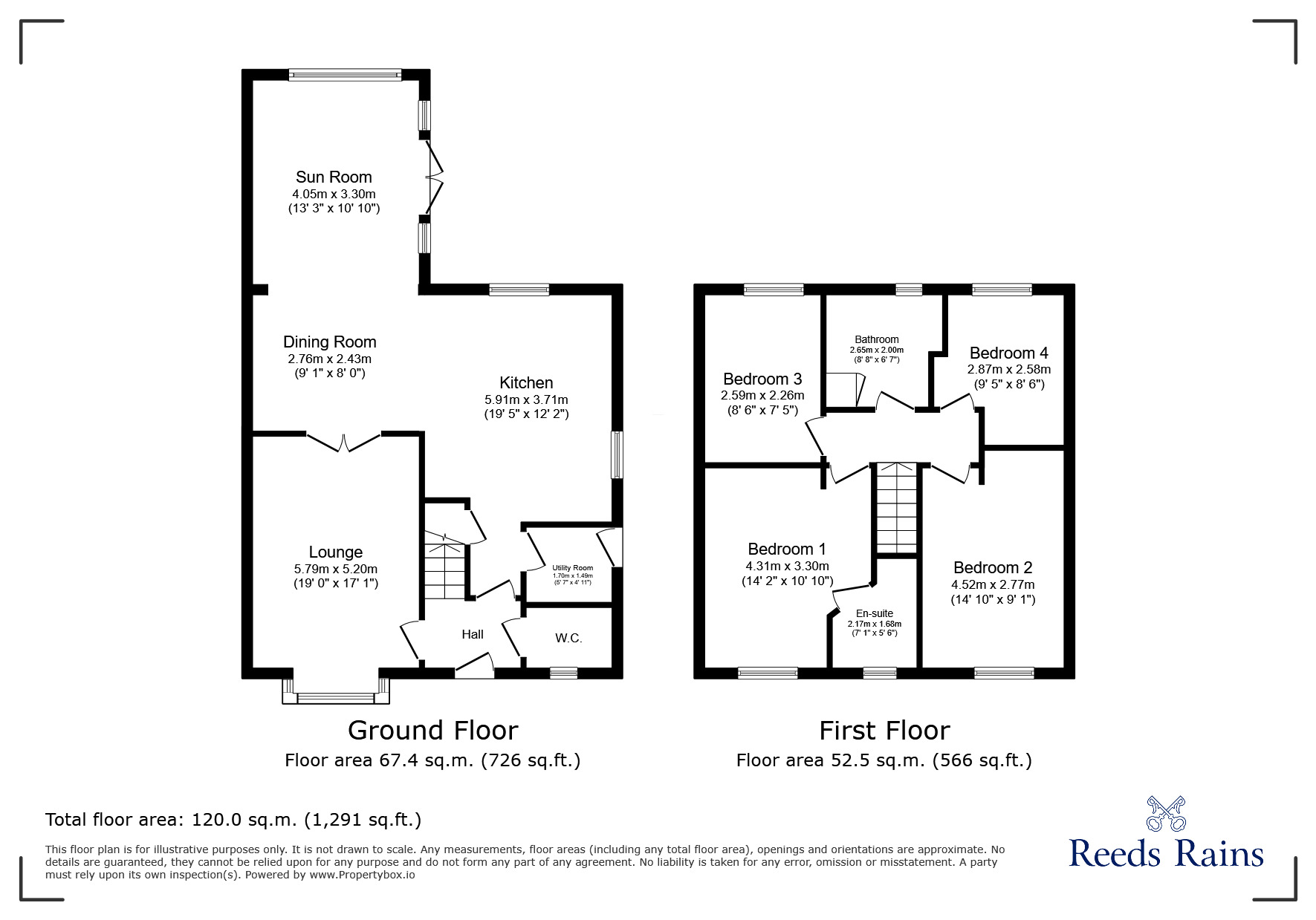 Floorplan of 4 bedroom Detached House to rent, Honningsvaag Close, New Waltham, Lincolnshire, DN36