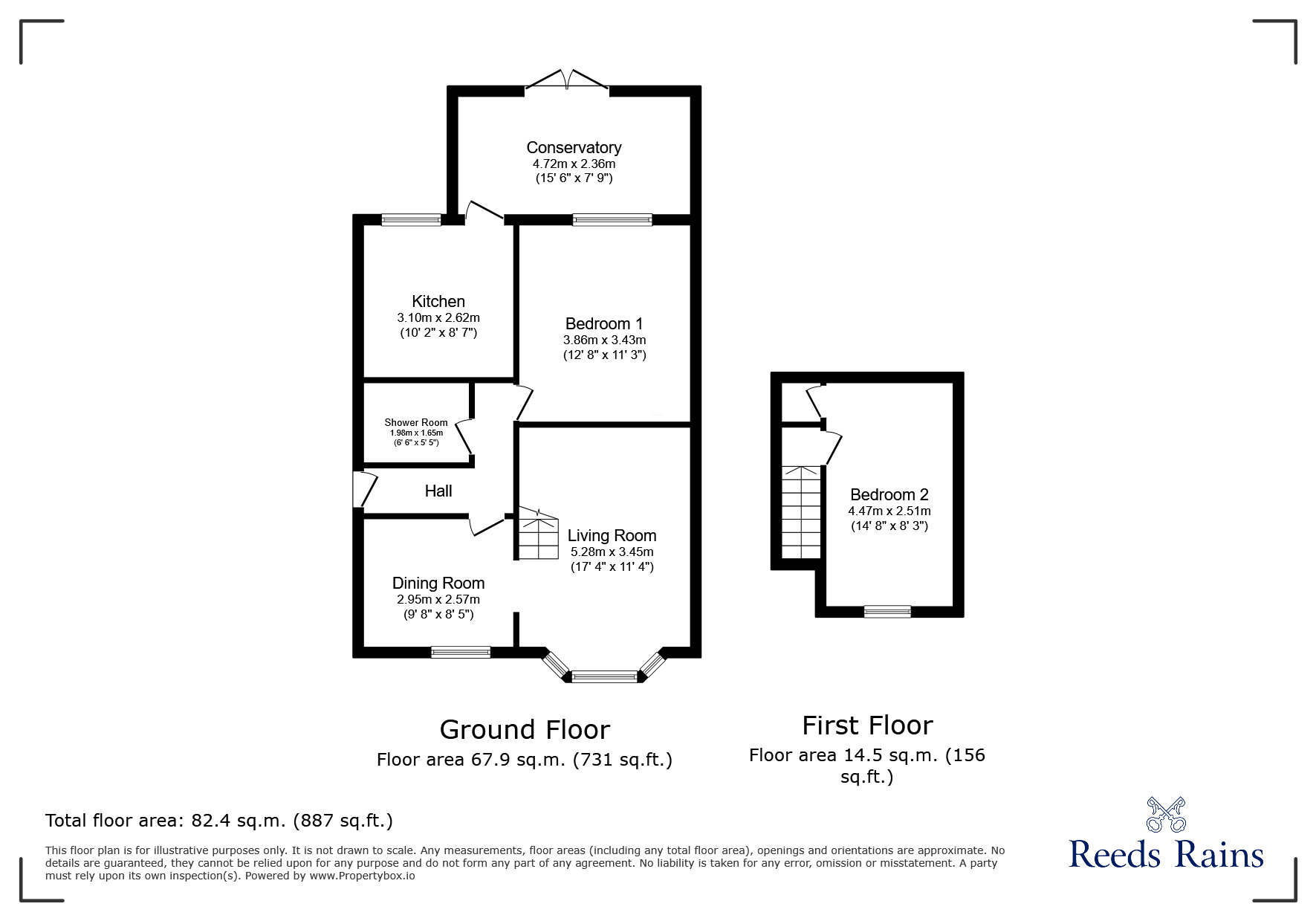 Floorplan of 2 bedroom Semi Detached Bungalow for sale, The Ridgeway, Grimsby, Lincolnshire, DN34